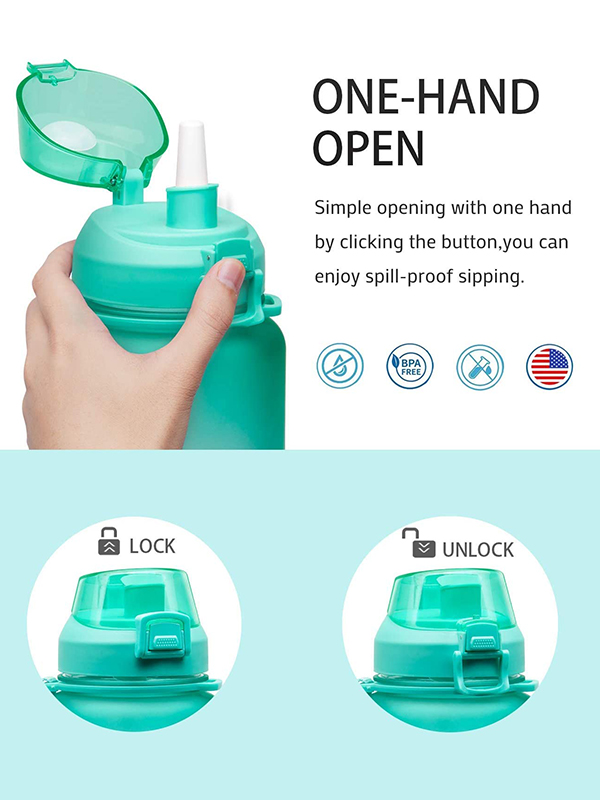 Handle & Removable Straw 1 Gallon Water Bottle