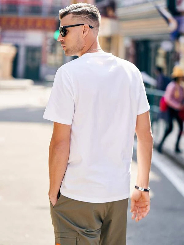 LUVGOGO Unisex Loose-Fit Basic Logo Tee