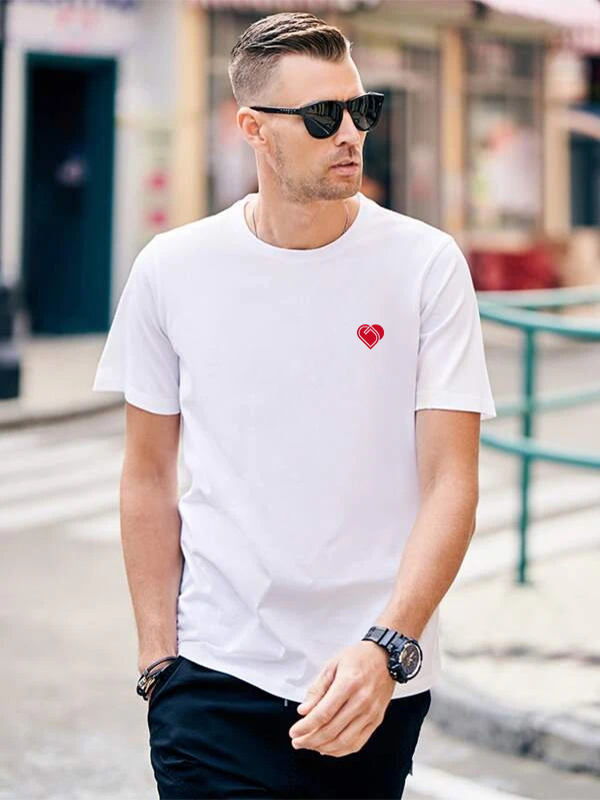 LUVGOGO Unisex Regular-Fit Basic Logo Tee